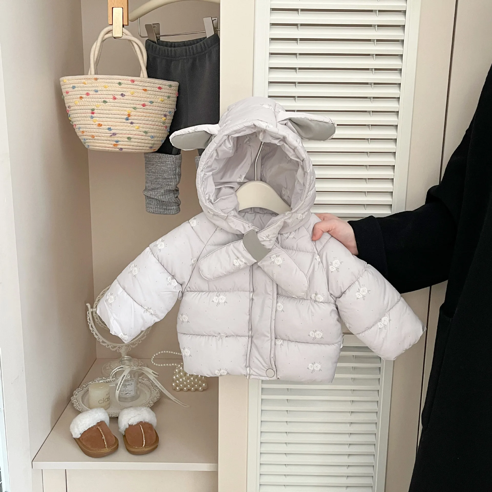 Veste rembourrée en coton imprimé floral pour bébé fille, manteau chaud à manches longues, épais, vêtements d'hiver pour nourrissons, nouvelle collection 2025