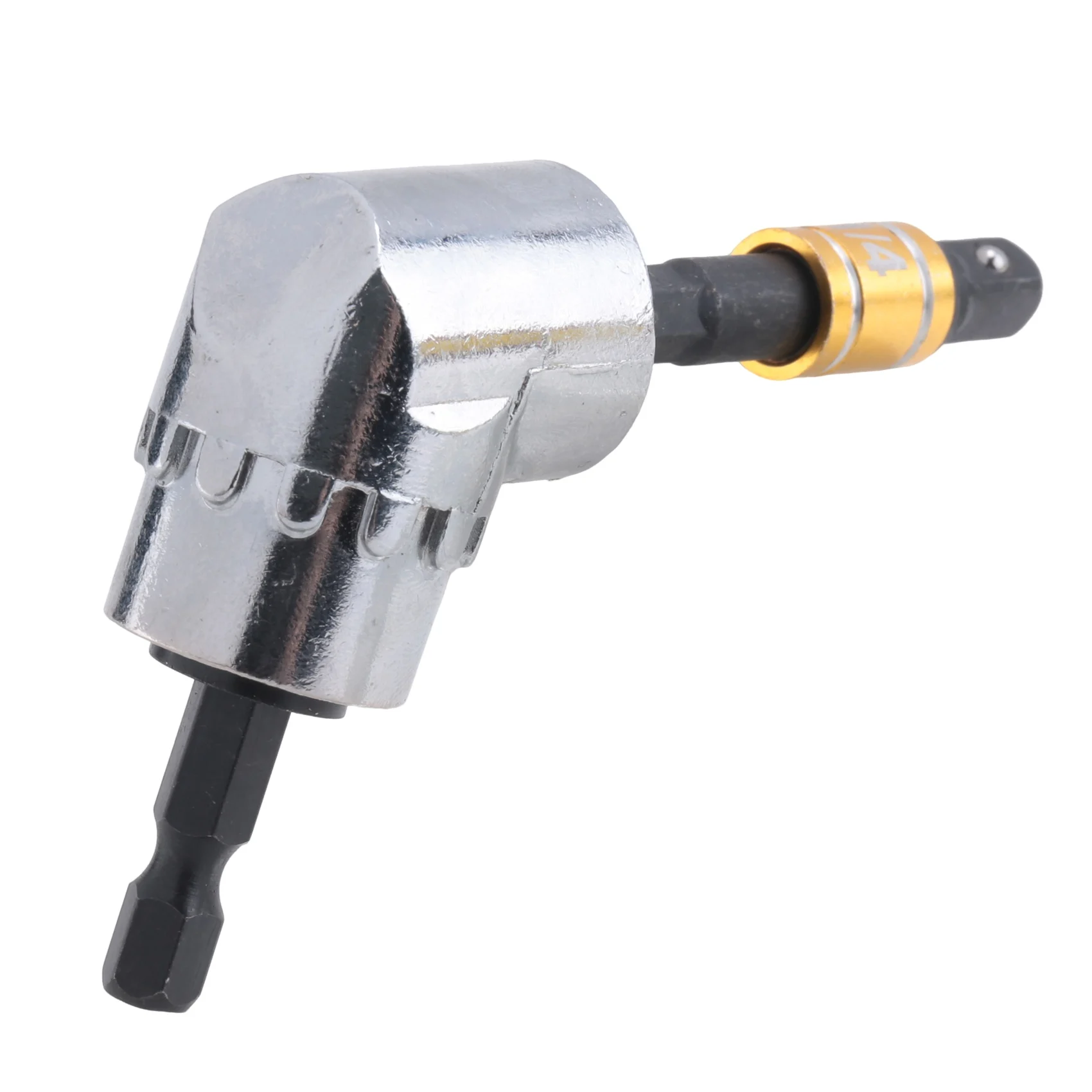 A23T 3Pcs Hex Shank for Nut Driver Socket Adapter Set 1/4 3/8 1/2 with 105 Degree Right Angle Drill Attachment for Impact Driver