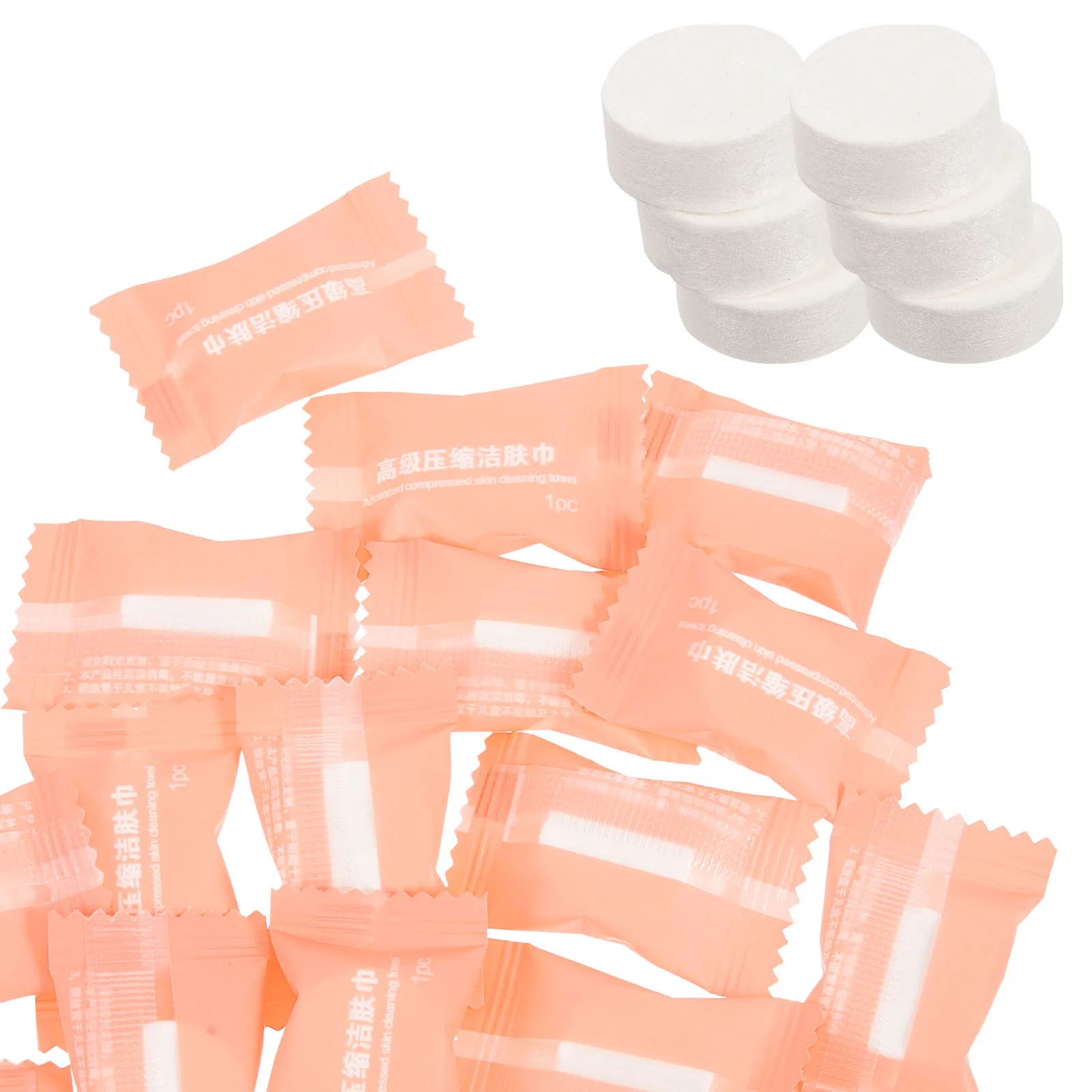

50pcs Compressed Cleansing Towels Nonwoven Portable Disposable Travel Size Facial Bath Massage Compact Tablets