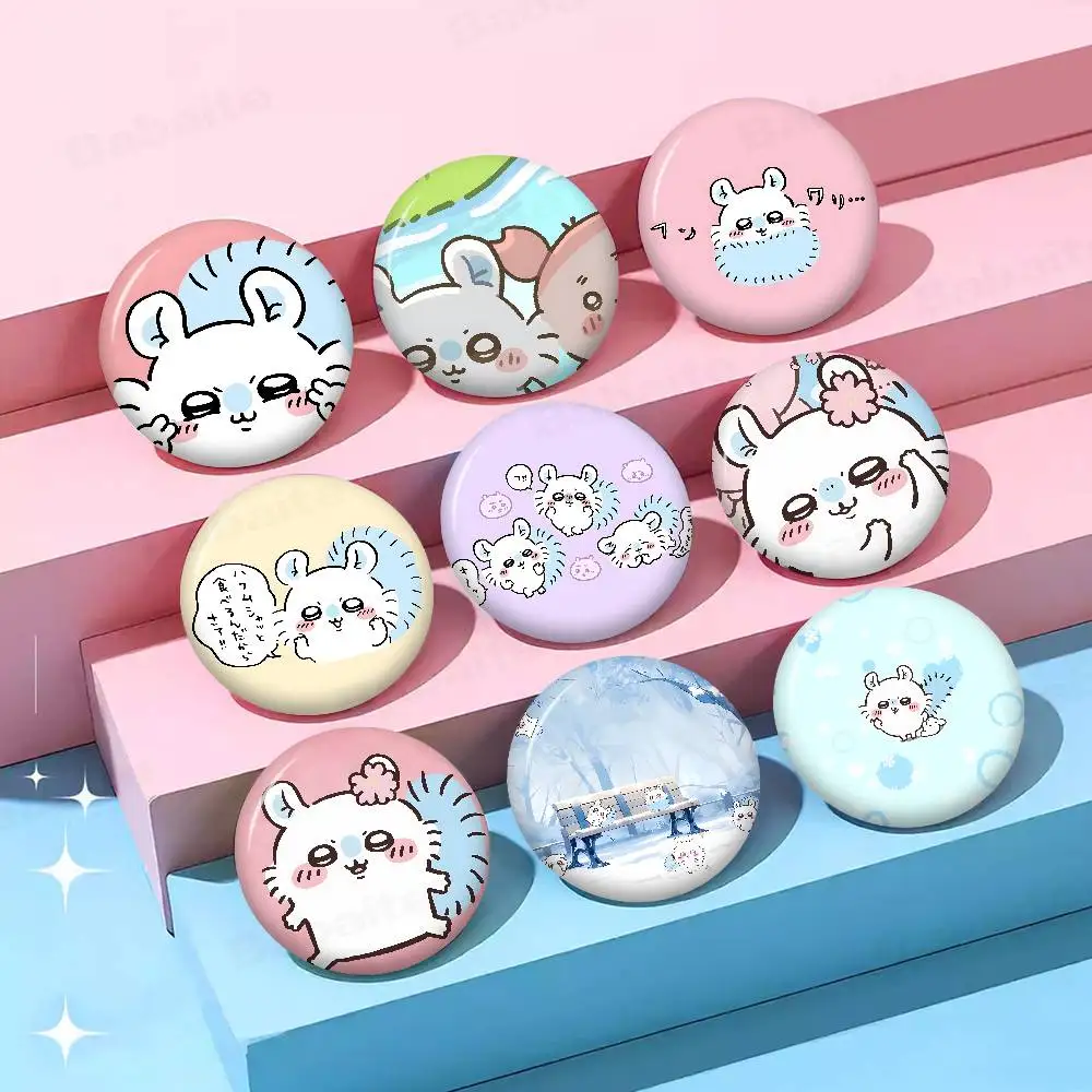 Cartoon M-Momonga Creative Pins Funny Faces Round Snap-in Brooch Badge Backpack Hat Accessories Jewelry Gifts