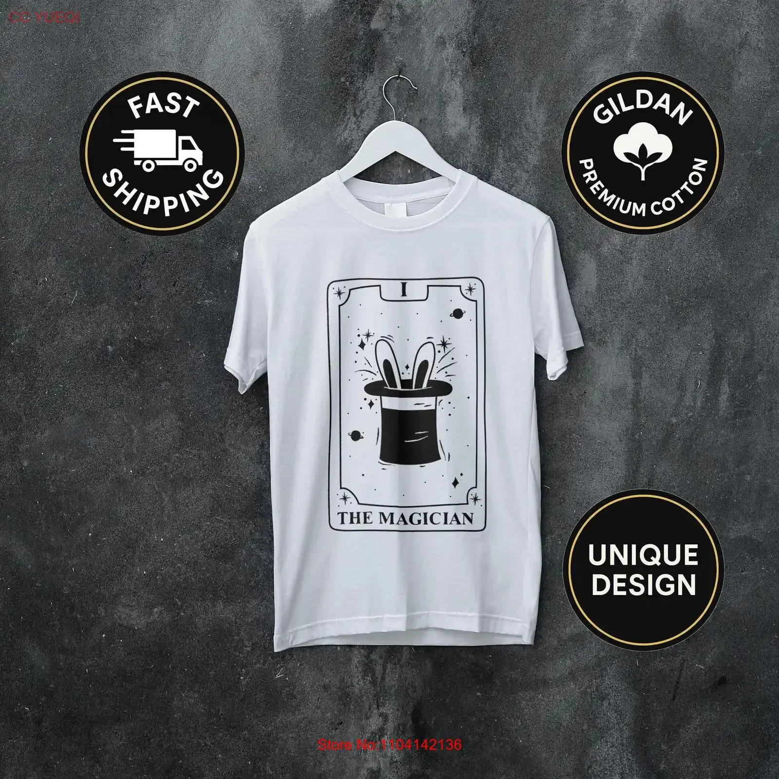 The Magician Rider Waite Tarot Card T Shirt Bunny Hat Design Magic Occult Witchcore Boho for and Deck Lovers vintage Washed
