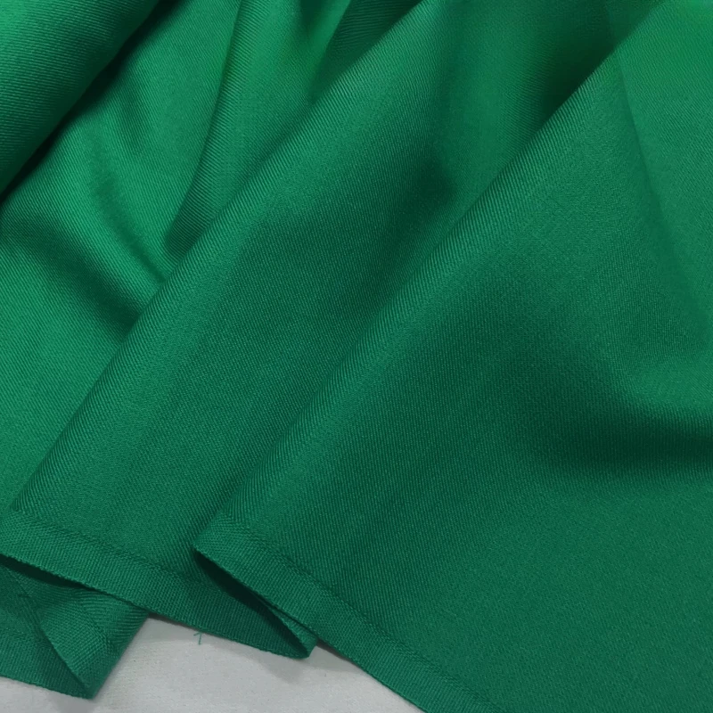 Green Solid Color Spun Wool Fabric Spring and Autumn Suit Vest Crisp Suit Pants Skirt Non Elastic Clothing Sewing Fabric