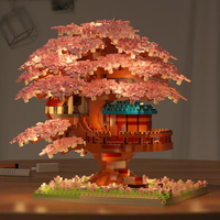 DIY Sakura Tree Building Blocks Set Diy Cherry Blossom Bricks with Light Treehouse Model Ornament Romantic Gift for Girlfriend