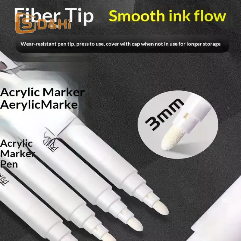 

Exceptional White Permanent Art Markers, Ideal for Black Paper Tire Plastic Metal Stone Artworks, 20/30 units Available