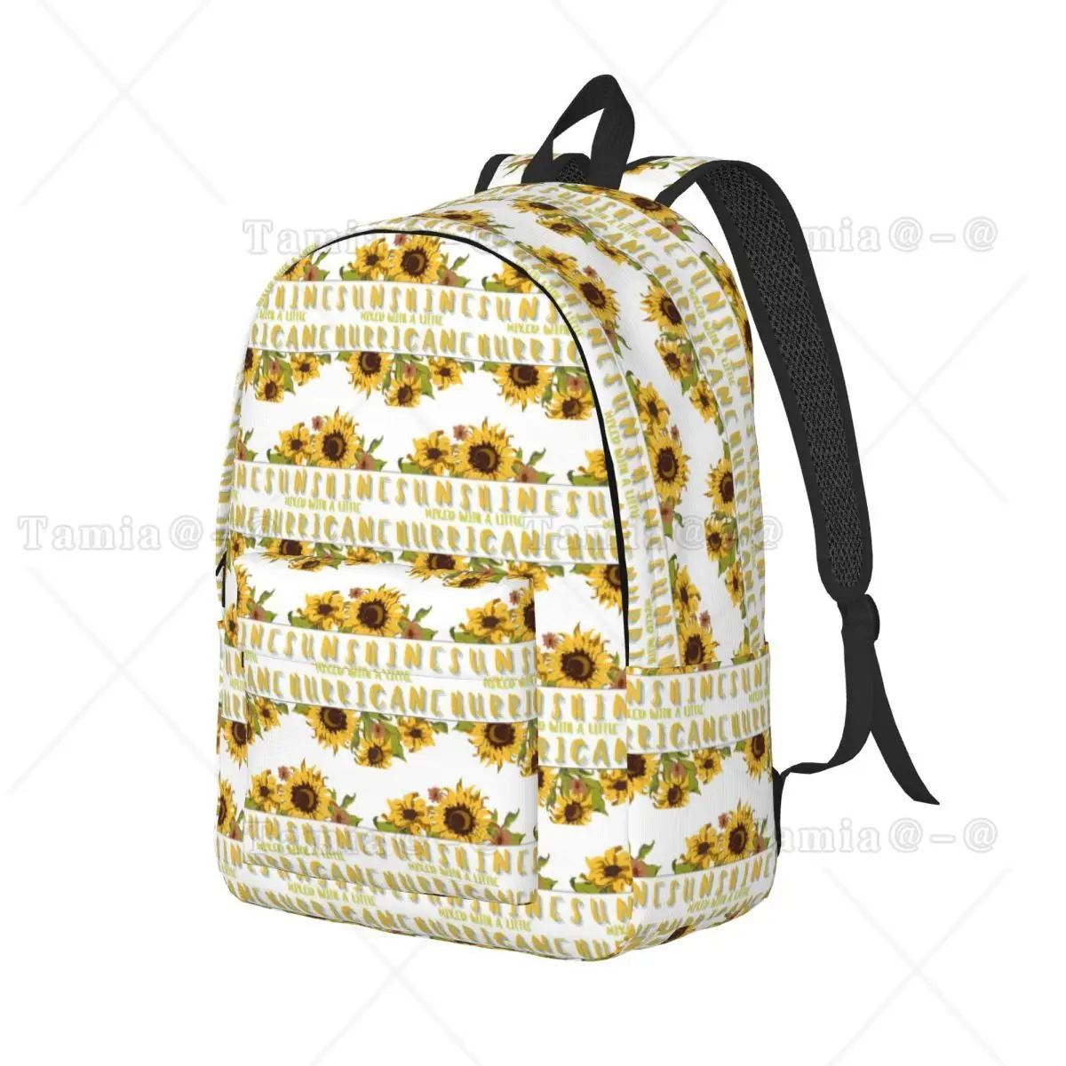 Sunshine Mixed With A Little Hurricane Sunflower Student Backpack School Bag Daypack for Boys Girls Bookbag Shoulder Bags