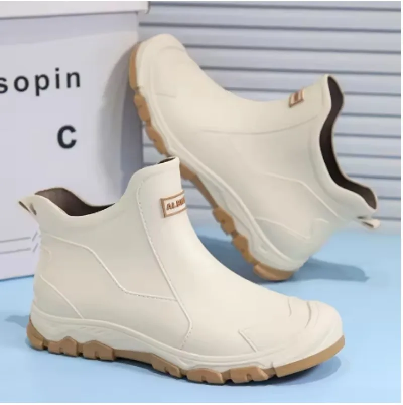 

Waterproof Cross-Border Men's Rain Shoes Fashionable Short Socks Thickened Warm Rubber Work Anti-Slip Fishing Kitchen Rain Boots