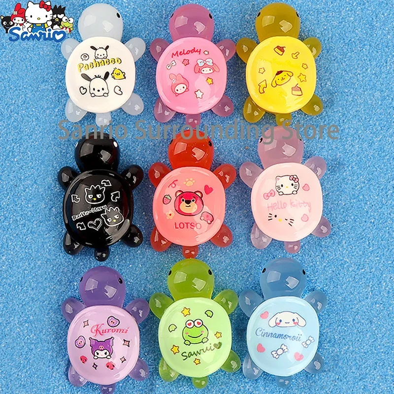 9 Colour Sanrio Luminous Little Turtle Cute Cartoon Sanrio Decoration Accessories Micro Landscape Resin Ornaments Luminous Toys