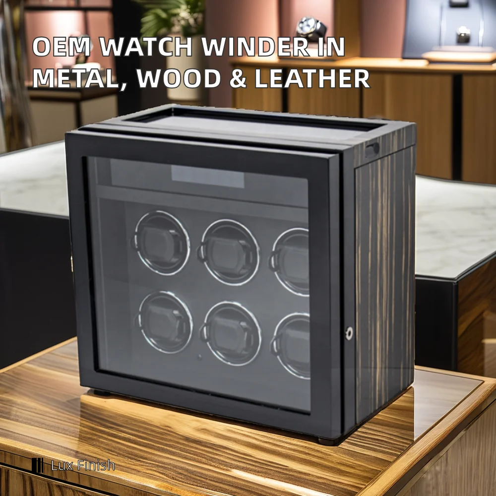 Quiet Motor Watch Winder Europe America Popular Safe Box For Jewelry In Wood Leather