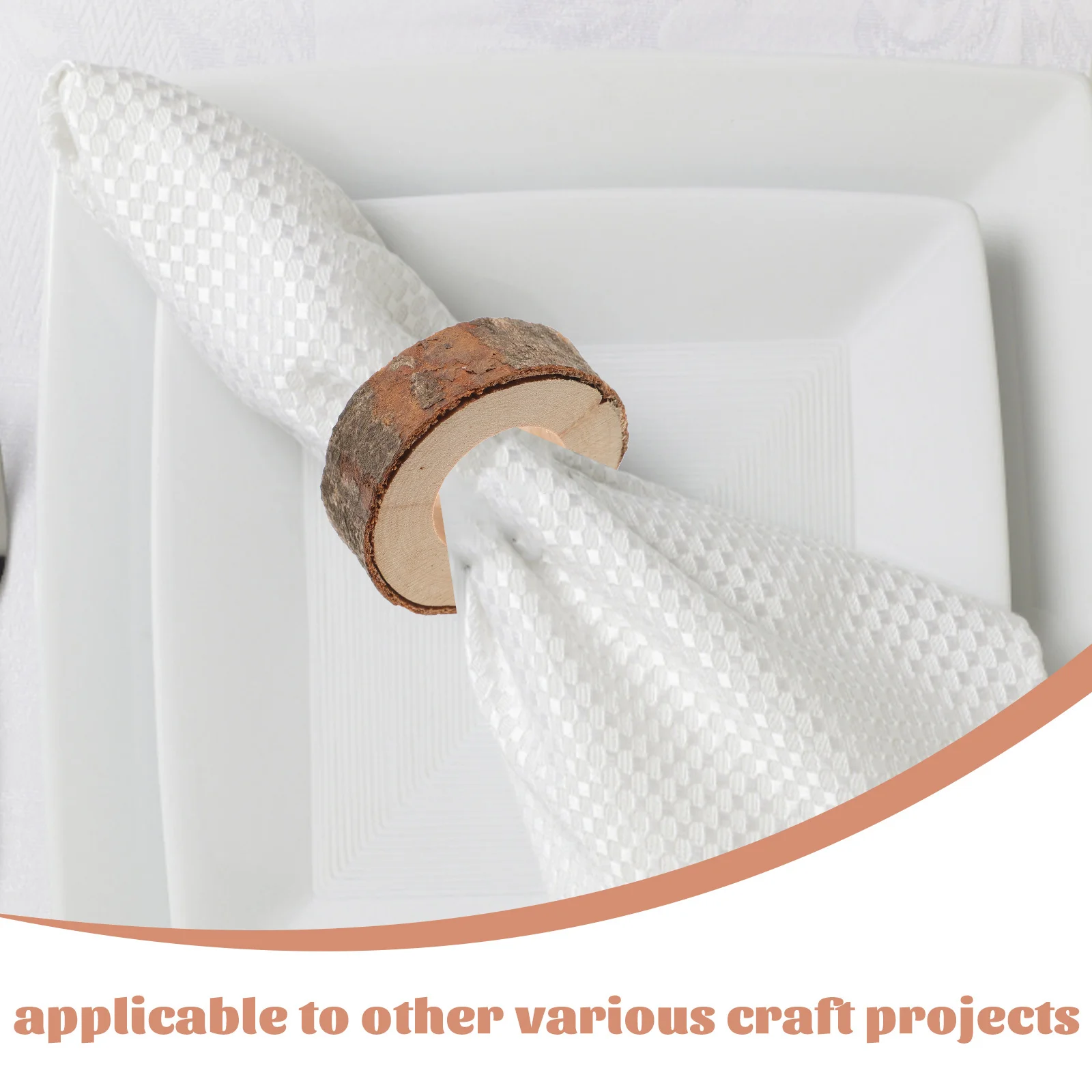 

10Pcs Wooden Napkin Rings Natural Unfinished Creative Circle Wood Pendants for Wedding Party Dinner Banquet DIY Craft Projects