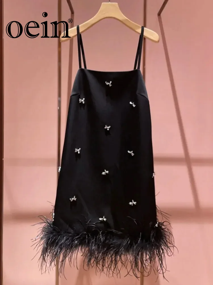 [oein] 2023 Spring/Summer New Fashion Style, Slim Fit, Design, Tassel Strap Dress,