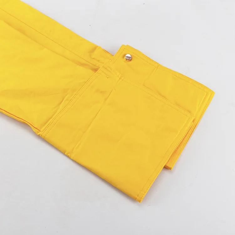 エレガントなイエローコットン女性用ツーピーススカートセット、ファッション長袖ポケット付きシングルブレストシャツ＋スリムミニスカートセットアップ