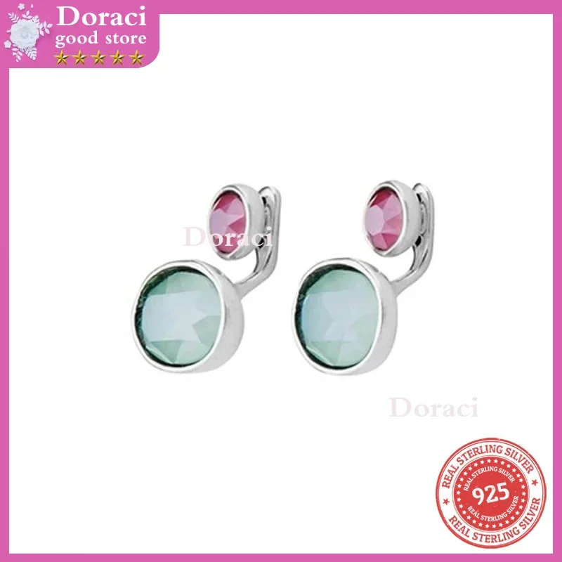 S925 Silver Spanish High Quality Classic Earrings with Precious Stones Specially Designed for a Small and Trendy Girl Must Have