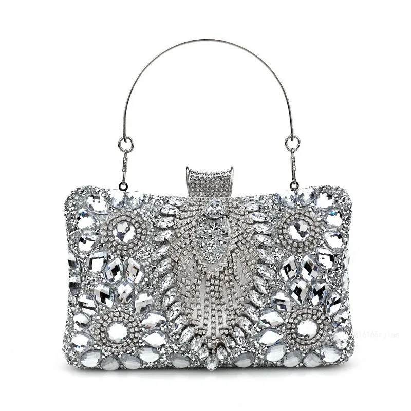 New Diamond Studded Banquet Women's Bag Fashion High Quality Women's Handbag Business Party Dress Lipstick Change Storage Bag