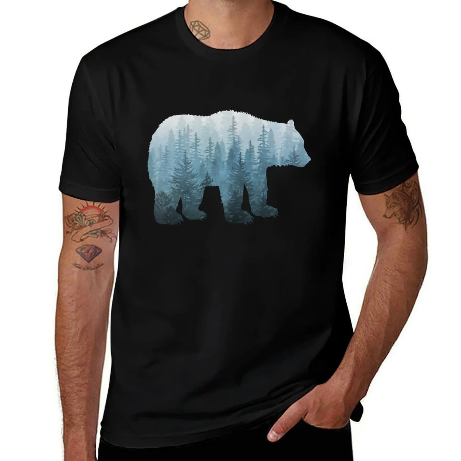 Misty Forest Bear - Turquoise T-Shirt essential t shirt T-Shirt