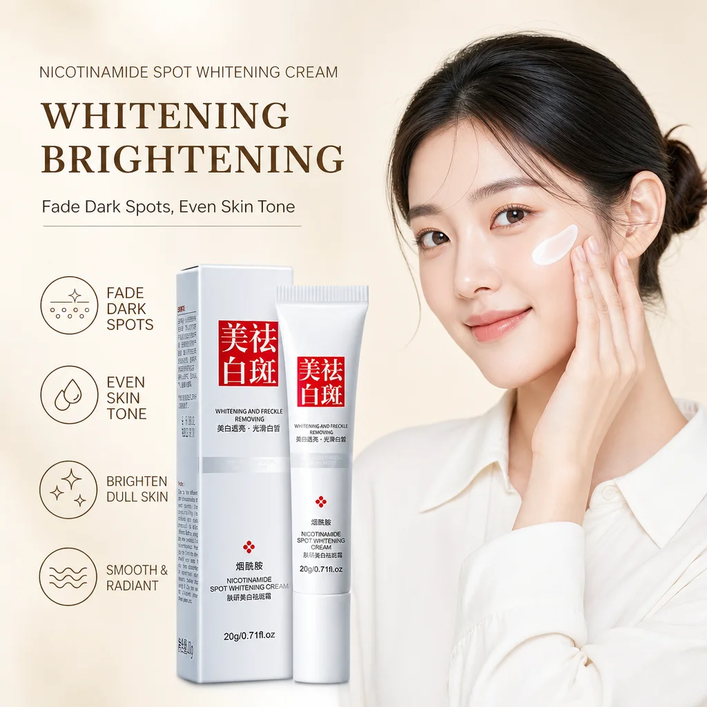 Nicotinamide Spot Brightening Cream Fade Dark Spots Look Even Skin Tone Brighten Dull Skin Smooth Radiant Facial Skin Care Cream