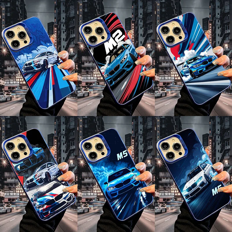 حافظة هاتف السيارة الرياضية لهاتف آيفون 17 AIR 16 15 14 13 Pro 12 11 Pro Xs X XR Max حافظة ليزر صلبة من البولي كربونات + غطاء خلفي-S731