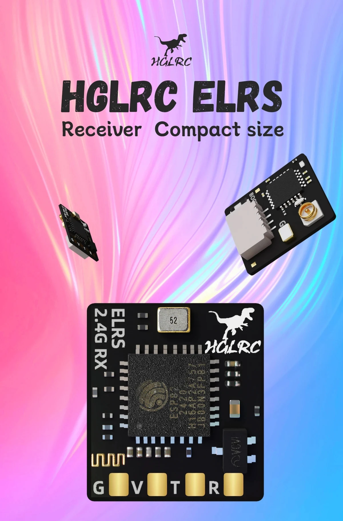 HGLRC ELRS 2.4G استقبال 500MHZ معدل التحديث ELRS 3.0 لطائرة RC FPV طويلة المدى طائرات بدون طيار لتقوم بها بنفسك أجزاء