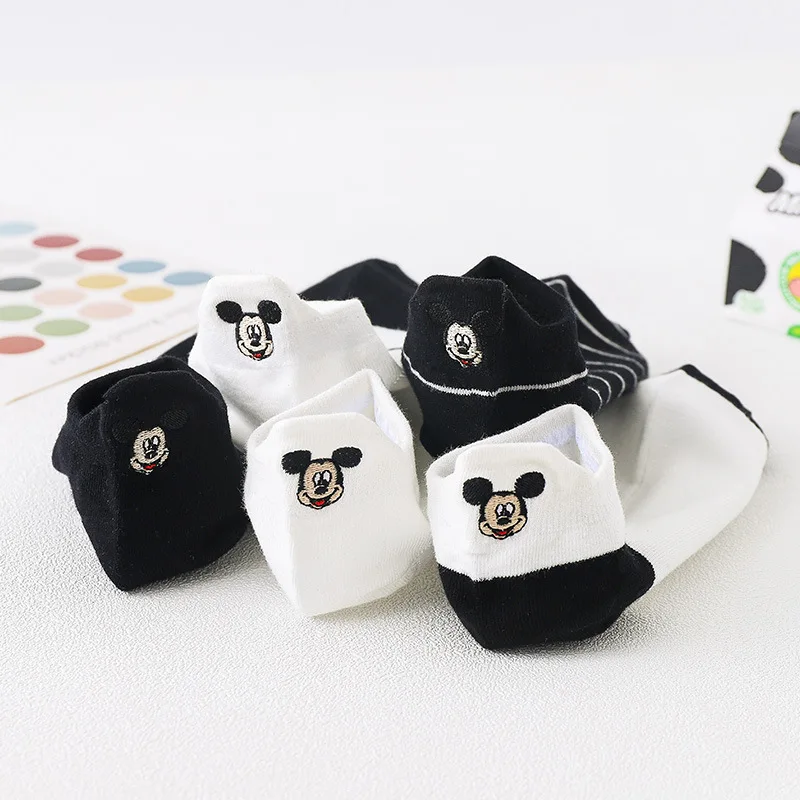 5 زوج Potdemiel ديزني الرجال النساء الجدة الجوارب التطريز الكرتون أنيمي الهيب هوب الشارع موضة مضحك عادية طاقم الجوارب القصيرة #3