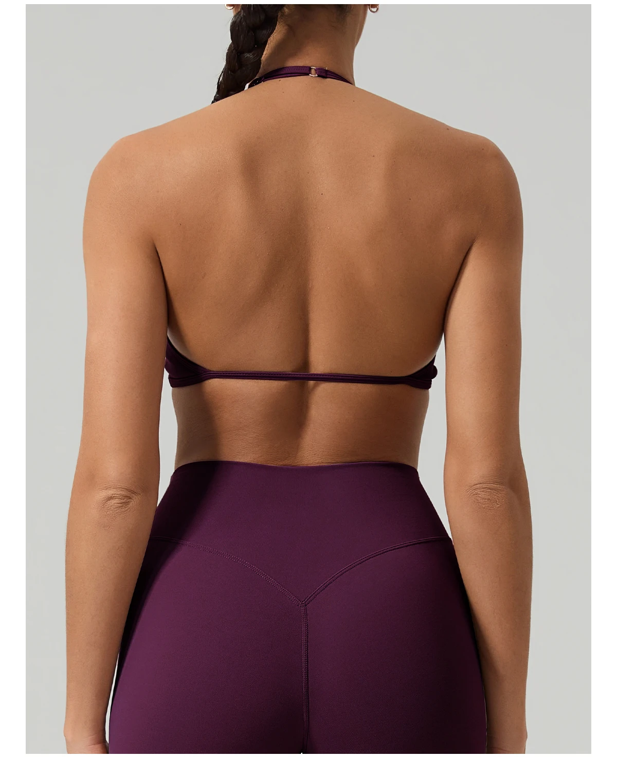 Hearuisavy Damen Yoga-Set, Neckholder-Tanktop, hohe Taille, Capri-Leggings, schnell trocknend, für Workout, Gym, Fitness, Sporthose, 2-teilige Kleidung – Detail 15