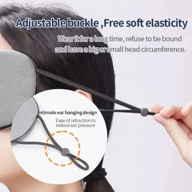 2026 NEW 1PC Breathable Ice Silk Eye Mask Adjustable Warm Cool Dual Use Light Blocking Sleep Mask Comfort For Travel Nap Bedroom view 3