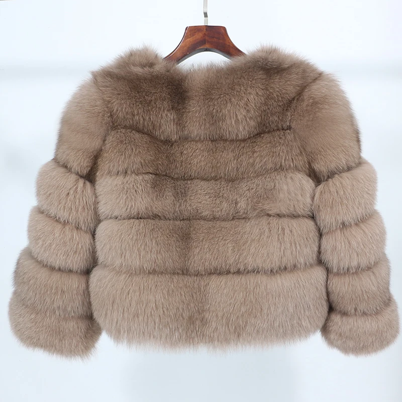 2023 Real Fox Fur Coat Winter Jacket Women Natural Fox Fur Raccoon Outerwear O-neck Thick Warm Luxury Female Plus Size