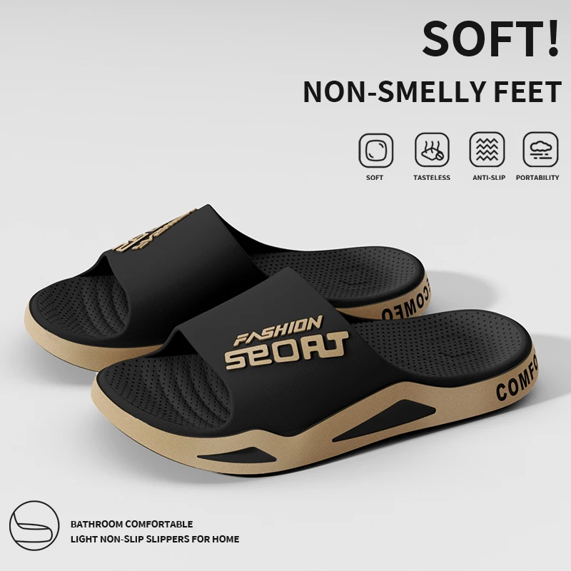 Sommermode-Hausschuhe für Herren für Zuhause, weiche Sohlen, langlebiges PVC-Material, Outdoor-Sport- und Freizeit-Strandschuhe für Paare