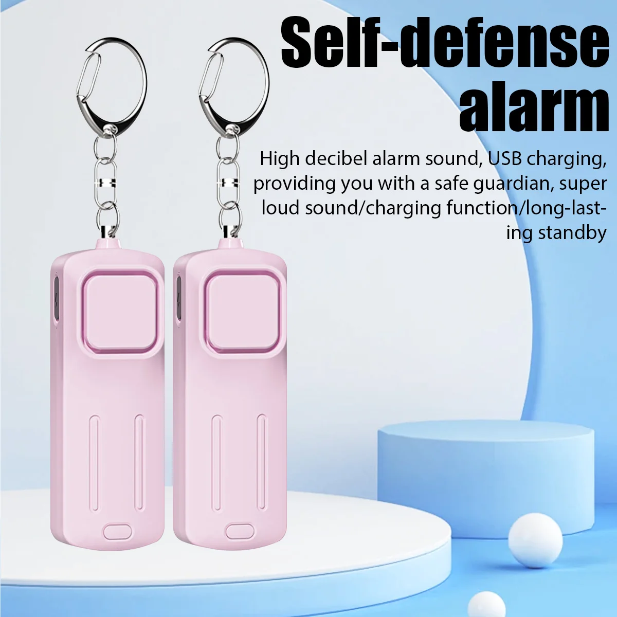 Personal Security Alarm Self Defense 130dB Loud Keychain Portable Safety Anti-satyr For Women Child Elder Girl Emergency Alarm