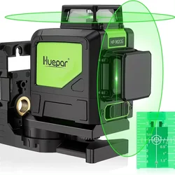 Huepar 902CG Self-Leveling 360° Cross Line Laser Level with Pulse Mode Switchable Horizontal and Vertical Green Beam Laser Tool