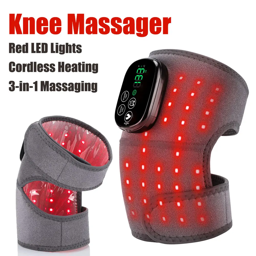 

660 and 850nm Near Infrared Light Knee Pad Brace 3 In 1 Heating Shoulder Elbow Joint Massager Thermal Massage Devices Belts Pads