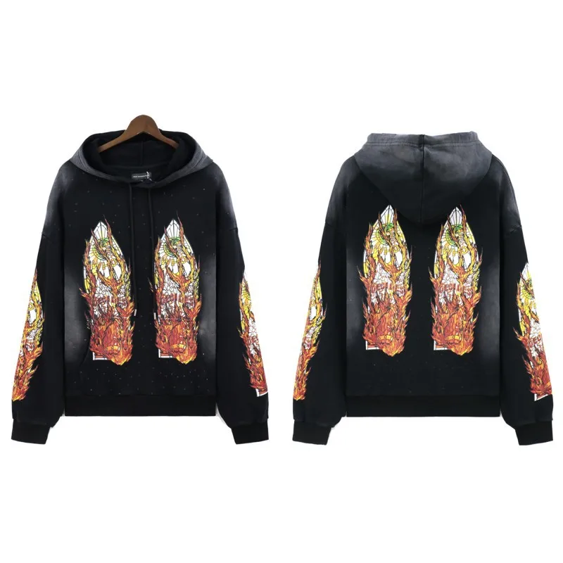 

Dark Style Print Streetwear Fashion Overesized Loose Hoodies Hooded Sweatshirt For Men Unisex