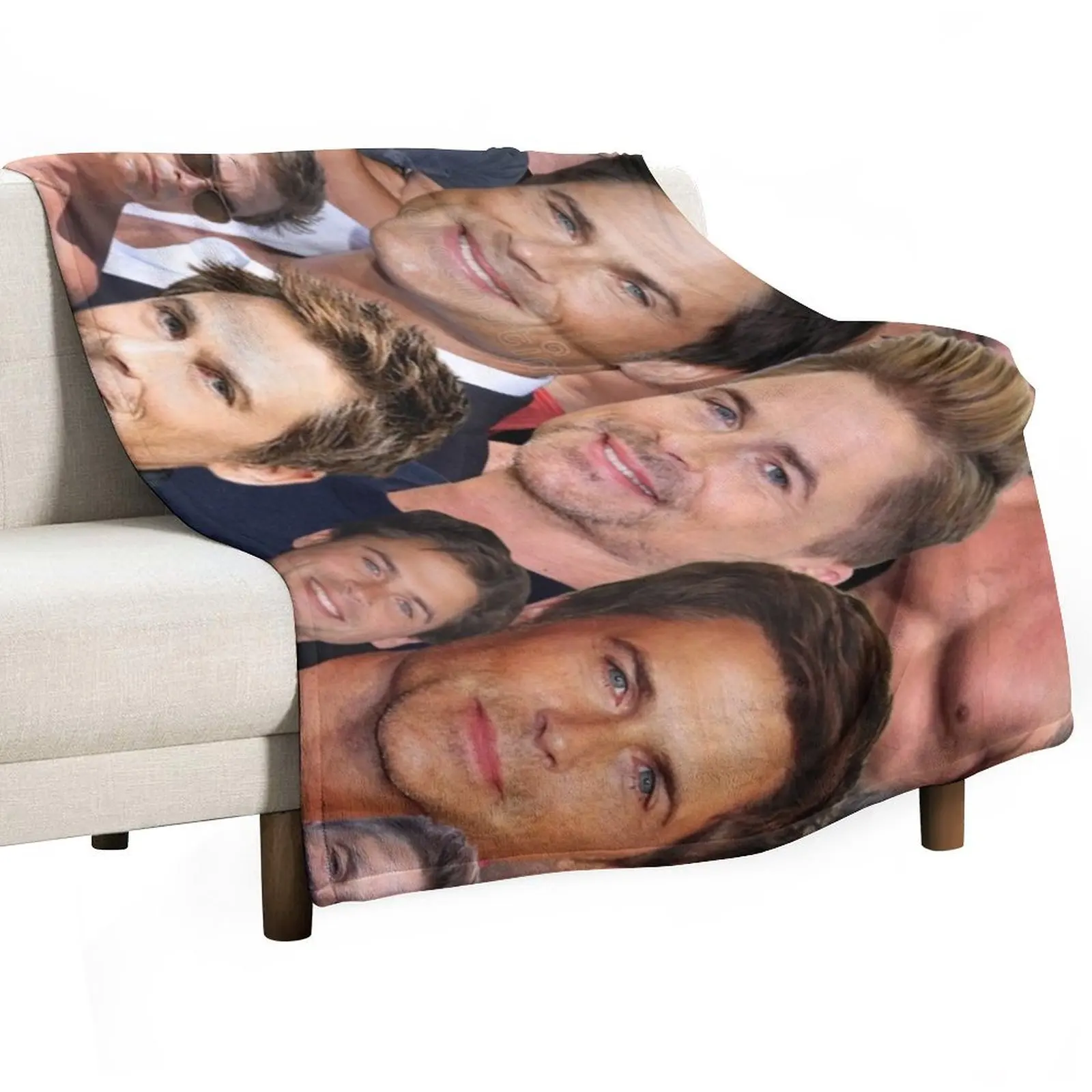 

rob lowe photo collage Throw Blanket For Decorative Sofa Cute Plaid christmas gifts Thin Blankets