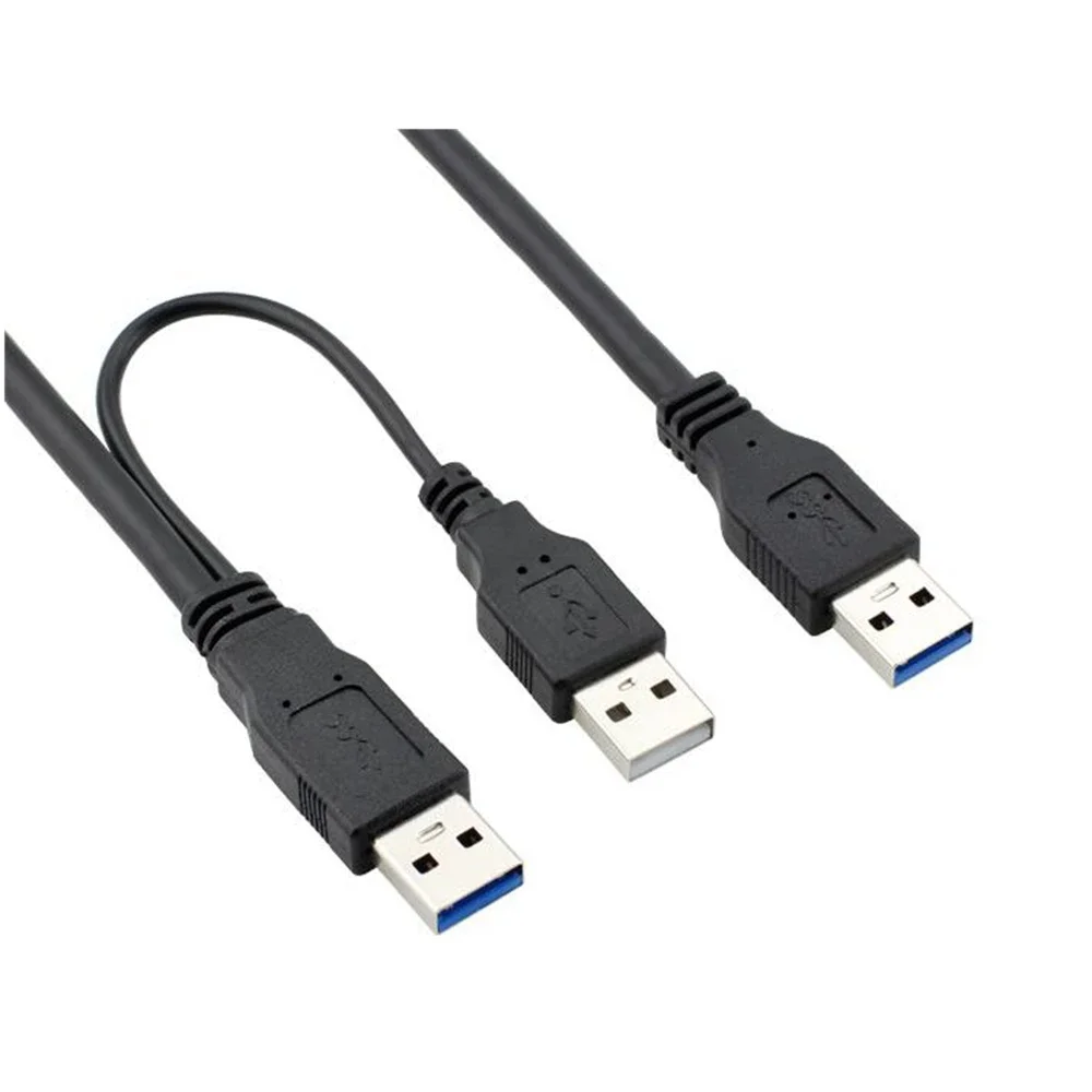 USB3.0 male mobile data cable connection cable 3A with auxiliary electrical port AM-AM