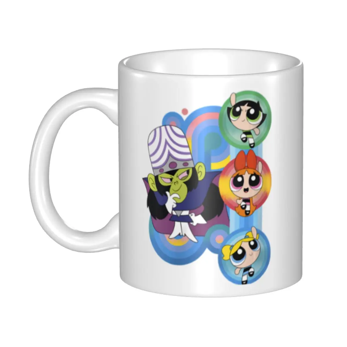 

Personalized Cartoon Animation Powerpuff Girls Coffee Mug DIY Ceramic Milk Tea Cups