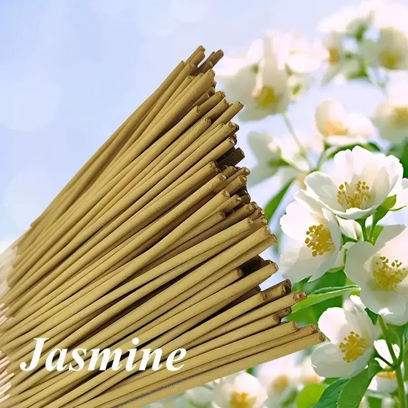 20/50/100/200/300/500Pcs Jasmine Incense Sticks 8.66in Long Lasting Aroma for Yoga Meditation Home Living Room Study