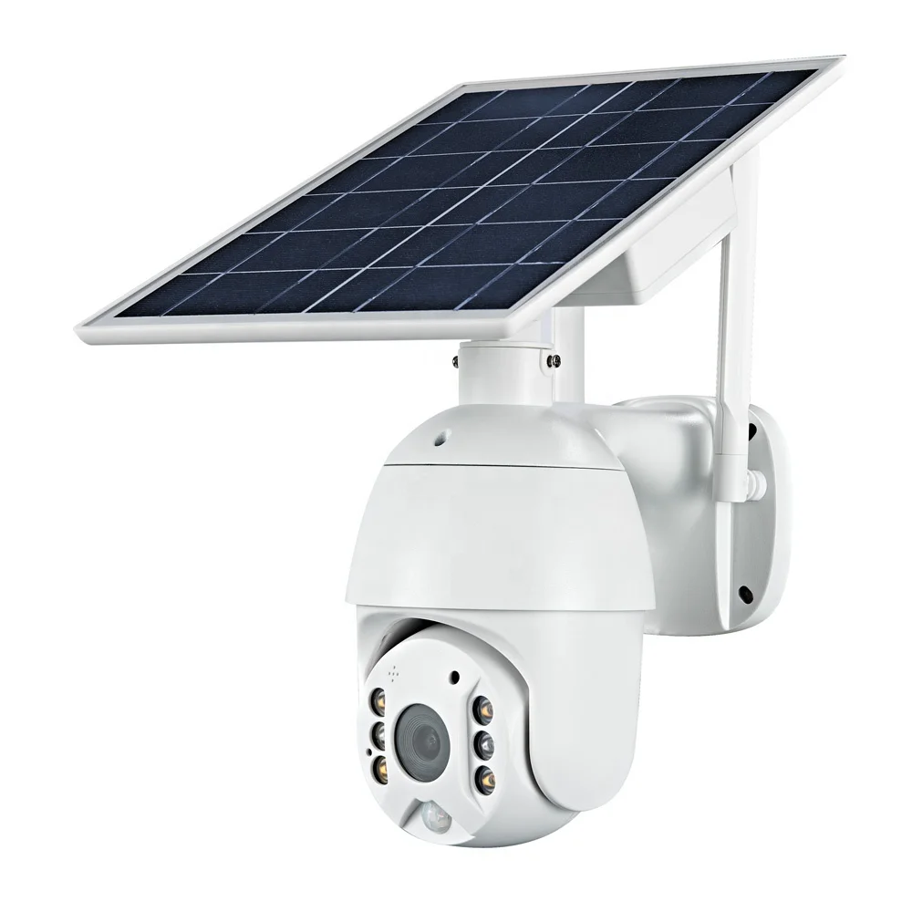 Outdoor Camera Night and Day with Solar Panel Ptz Ip Camera 4mp Wireless CCTV Security Ip Camera PIR + Radar Dual Detection CMOS