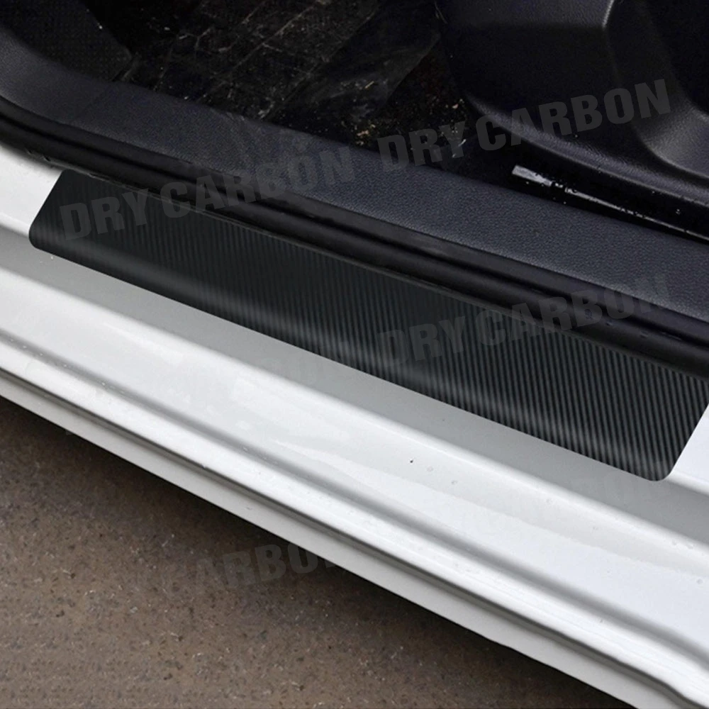 Carbon Fiber Car Sticker DIY Paste Protector Strip Auto Door Sill Side Mirror Anti Scratch Tape Waterproof Protection Film