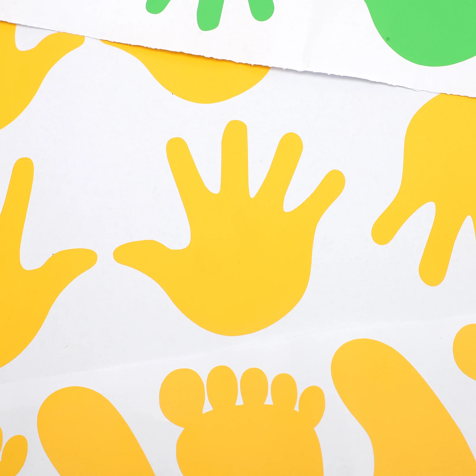

40pcs Footprint Handprint Decals for Kids Room Nursery Bedroom Decor Grass Green Yellow Small Size Easy Stick Peel