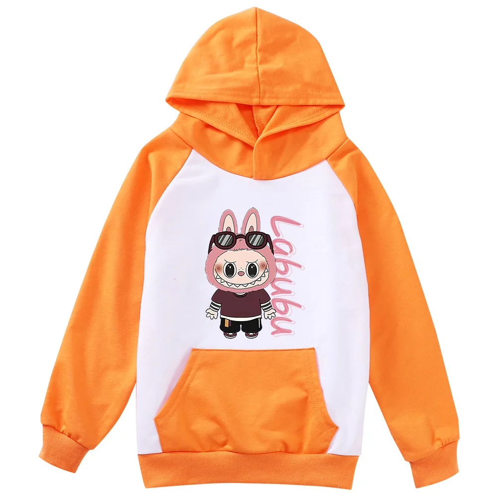 Neue Labubu Hoodie Kinder Comic Grafik Sweatshirt Teenager Jungen Mode Streetwear Baby Mädchen Pullover Mäntel Kinder Kleidung