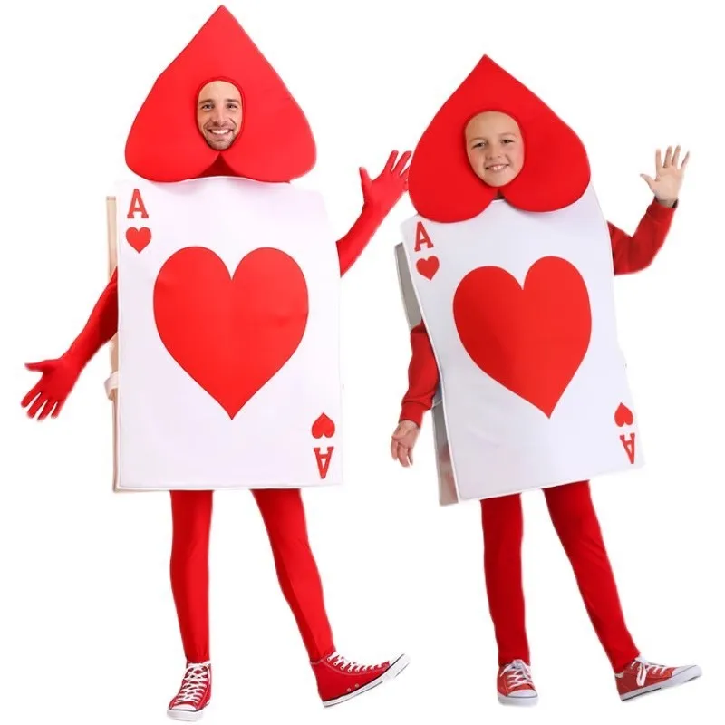 Rot Halloween Neuankömmling Bla Cherry Poker Card Onesie Par Performance Kostüm Lustiger Cosplay Anzug Damen Faion