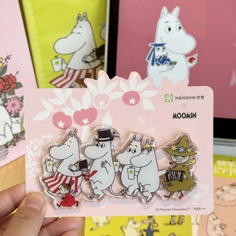 Aimants de réfrigérateur en acrylique de la série Moomins, personnages de dessins animés kawaii, créatifs et mignons, cadeau idéal