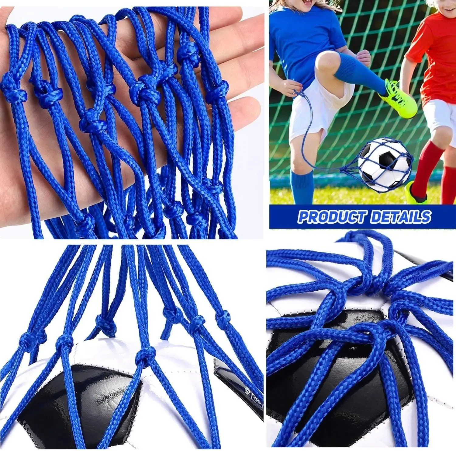 Jugend-Fußball Selbsttrainingsnetz Professionelles Outdoor-Sport Nylonnetz Basketballtasche Solide Netz-Fußballtragetasche – Detail 6