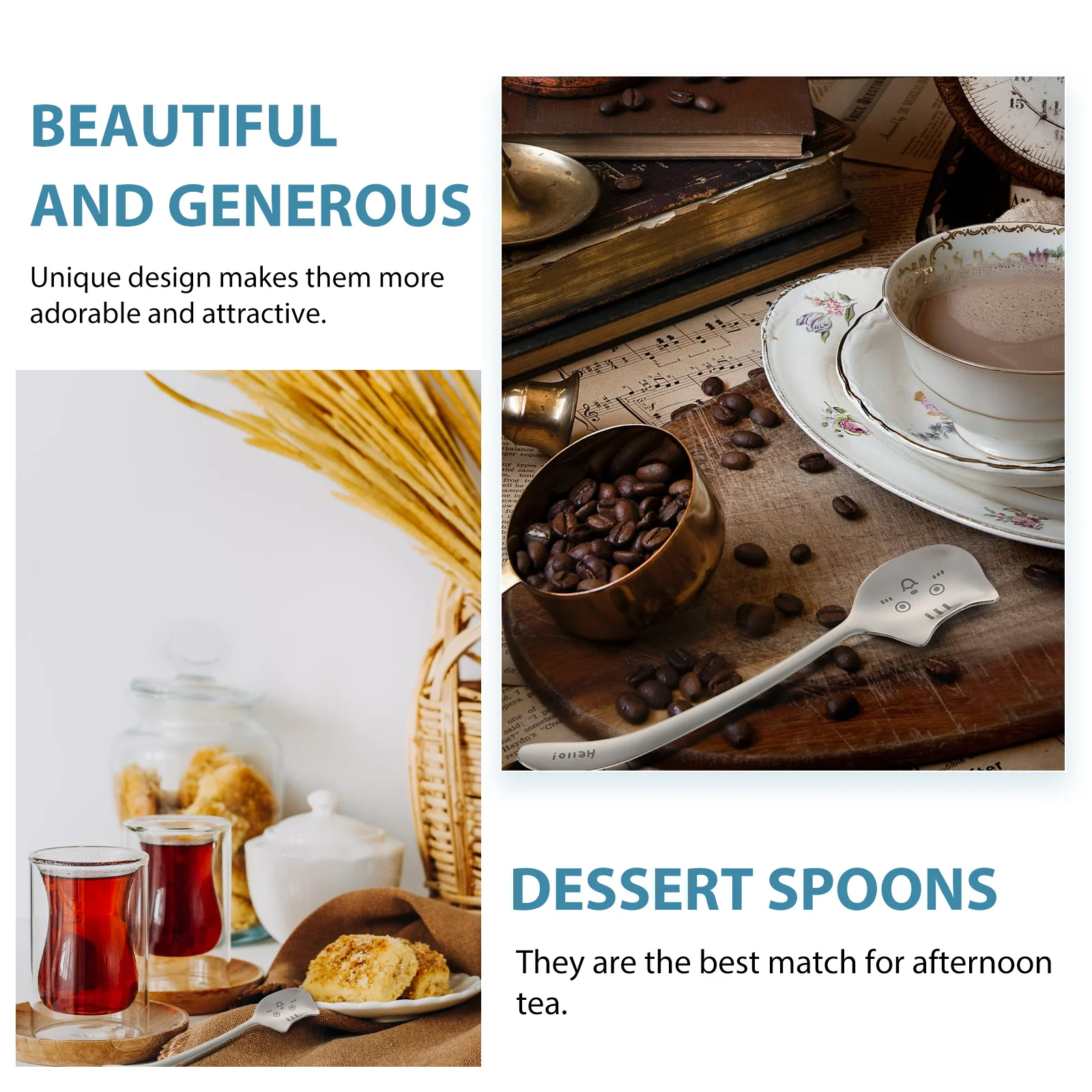 

Stainless Steel Spoon Coffee Dessert Kitchen Household Tableware Corrosion Resistant Easy Clean Smooth Comfortable