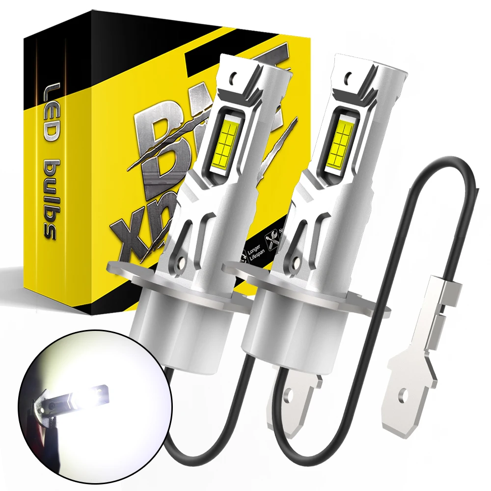 

BMTxms 2PCS 1:1 H3 LED Car Moto Fog DRL Lights 6500K 3000K For Hyundai Honda Nissan Subaru Suzuki KIA Mazda 6 Day DRL Lamp Bulbs