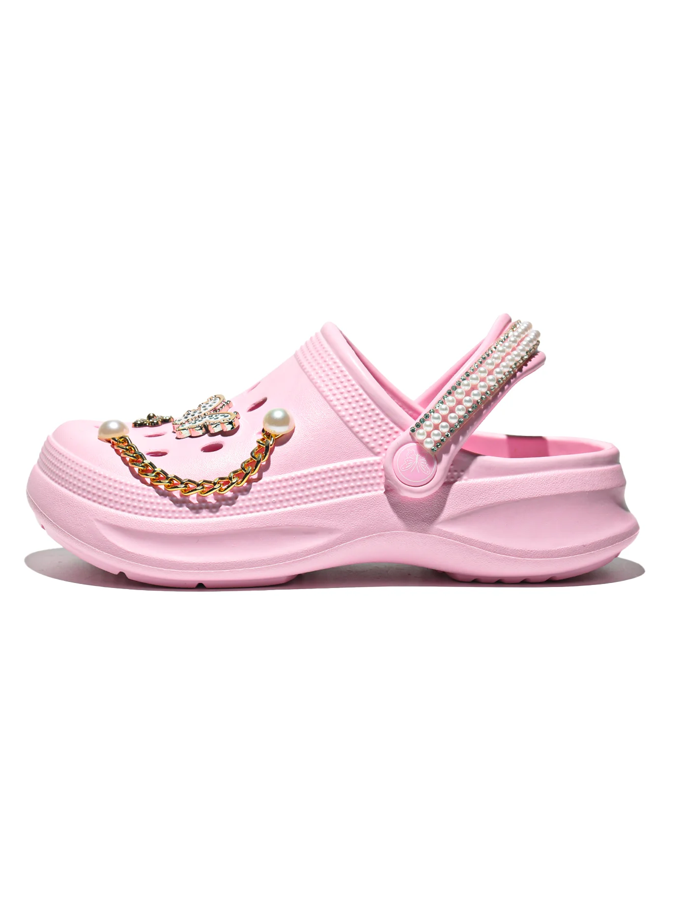 Kinder Slip-On Clogs und Pantoletten - Atmungsaktive, Wasserdichte EVA-Gartenschuhe mit Dekorativer Kette für Strand und Alltag 168 – Detail 13