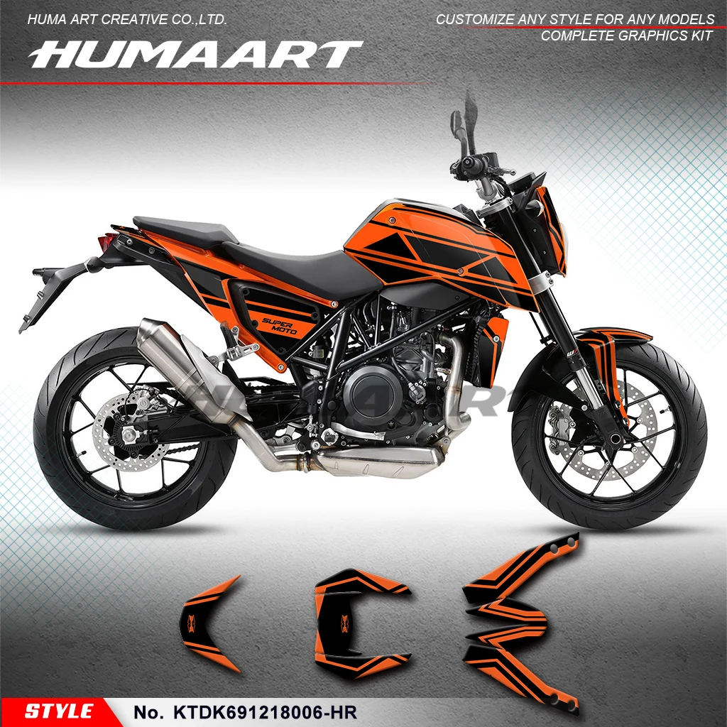 

Графическая пленка huпера для KTM DUKE 690 2012 2013 2014 2015 2016 2017 2018, KTDK691218006-HR