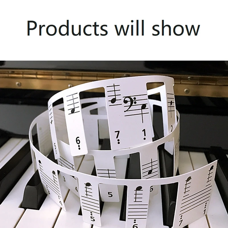 

A57T Piano Notes Guide for Beginner, Removable Piano Keyboard Note Labels 88-Key Full Size,No Need Stickers,with Box