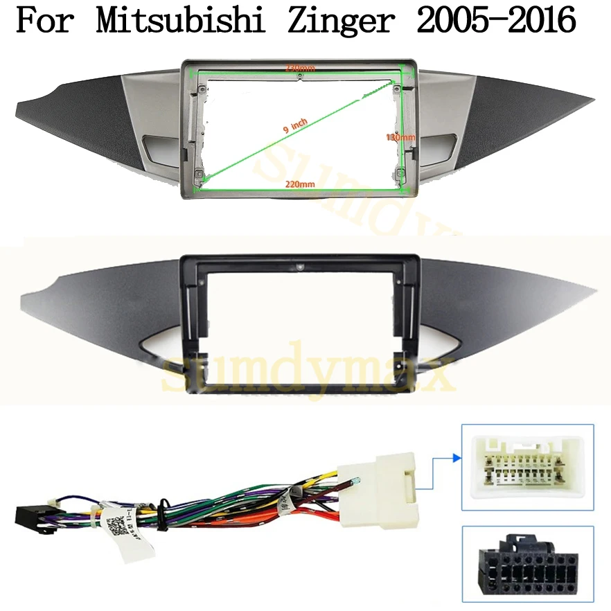 

9-дюймовый 2 Din автомобильный радиоприемник для Mitsubishi Zinger 2005-2016 DVD стерео рамка пластина адаптер монтажная панель установки