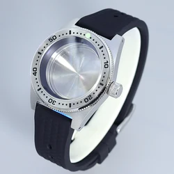 40mm Luxury Diving Watch Case Rubber Bracelet Double Domed Sapphire Crystal Fit Seiko NH35 NH34 NH36 NH38 Movement 28.5mm Dial