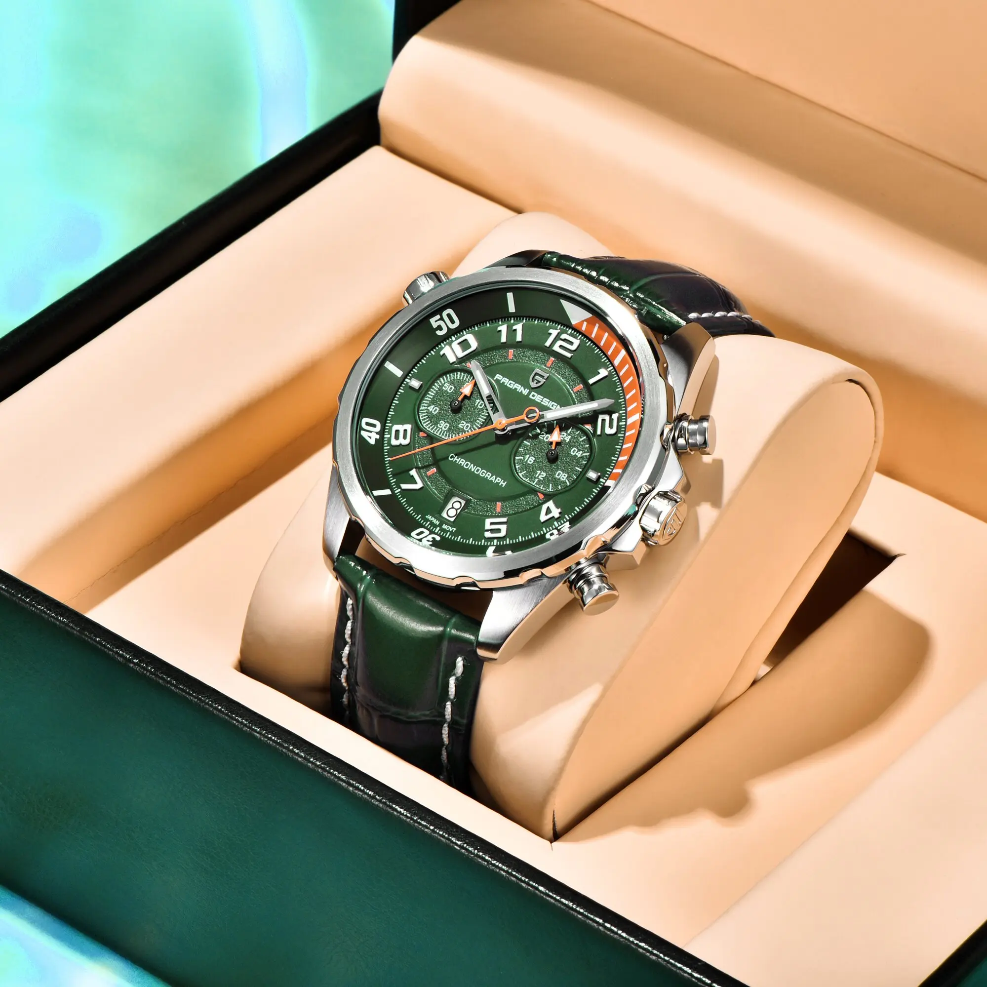 PAGANI DESIGN 2026 High-End Men's Quartz Watch Trend All-Match Leather Strap Luminous Calendar 50M Diving Watch Butterfly Buckle