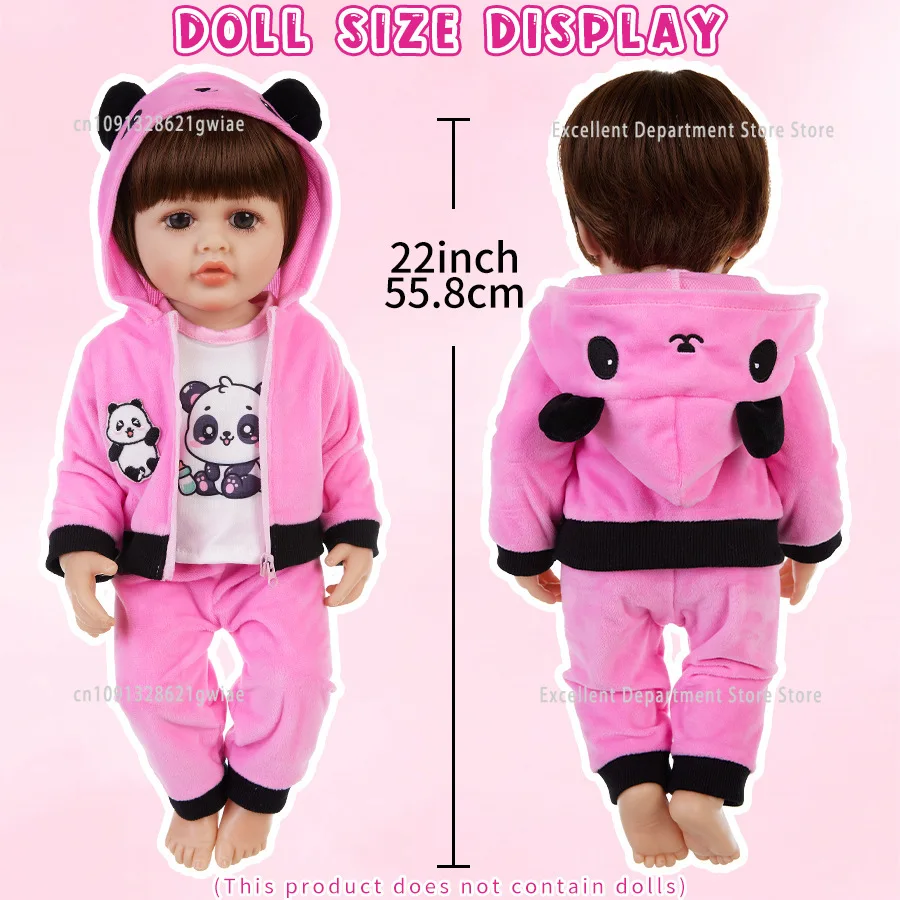 22 بوصة جديد لطيف تولد من جديد دمية قطعة واحدة الملابس مناسبة ل 55 سنتيمتر الطفل تولد من جديد إكسسوارات دمي الأطفال فتاة هدية عيد ميلاد